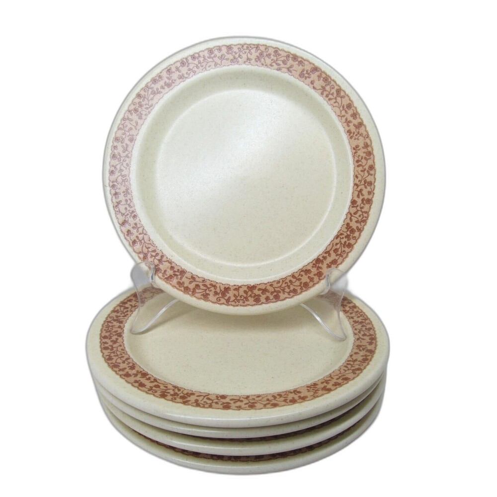 Anchor Hocking Ginger Ironstone 7 1/2" Salad Plates Bundle of 5